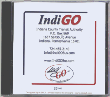 Indiana County Transit Authority - IndiGoBUS Disk Case Cover