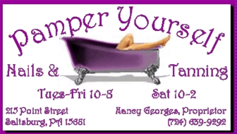 Pamper Yourself Nails & Tanning - Business Card Front